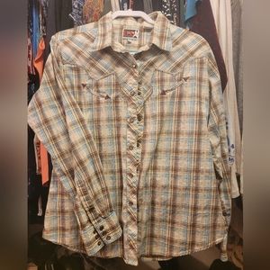 Vintage Women's XL Western Shirt with Snaps